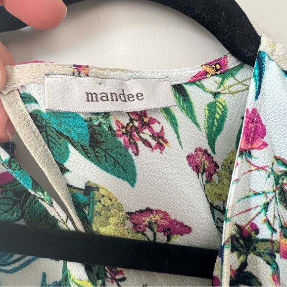 Mandee cold shoulder floral and white ruffle short sleeve blouse women’s 2XL - Picture 5 of 10